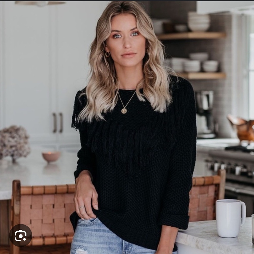 VICI - Rudeneja Fringe Knit Sweater Black